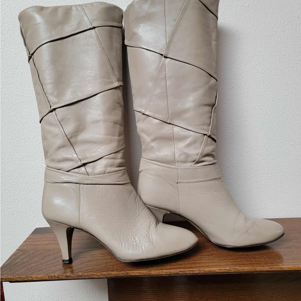 Nine West Taupe Heeled Boots